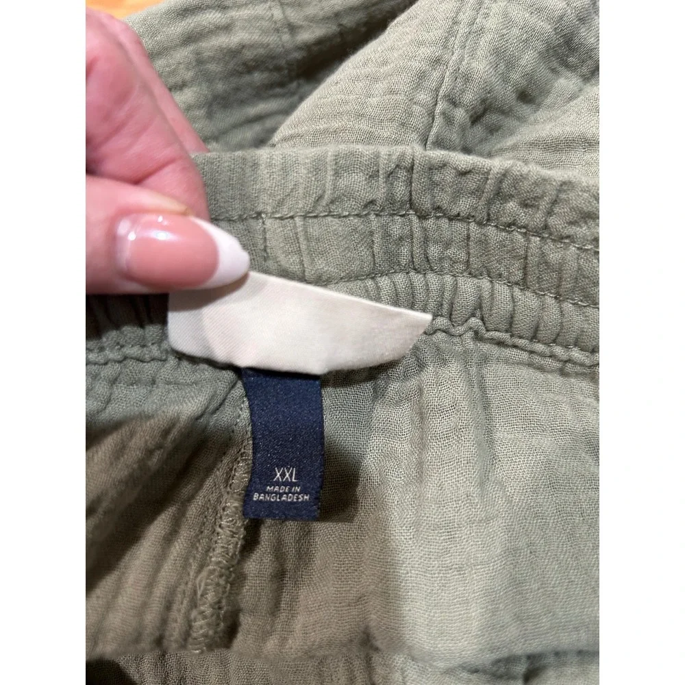 Universal Thread Womens XXL Olive Green Gauze Cotton Relaxed Fit Shorts Elastic